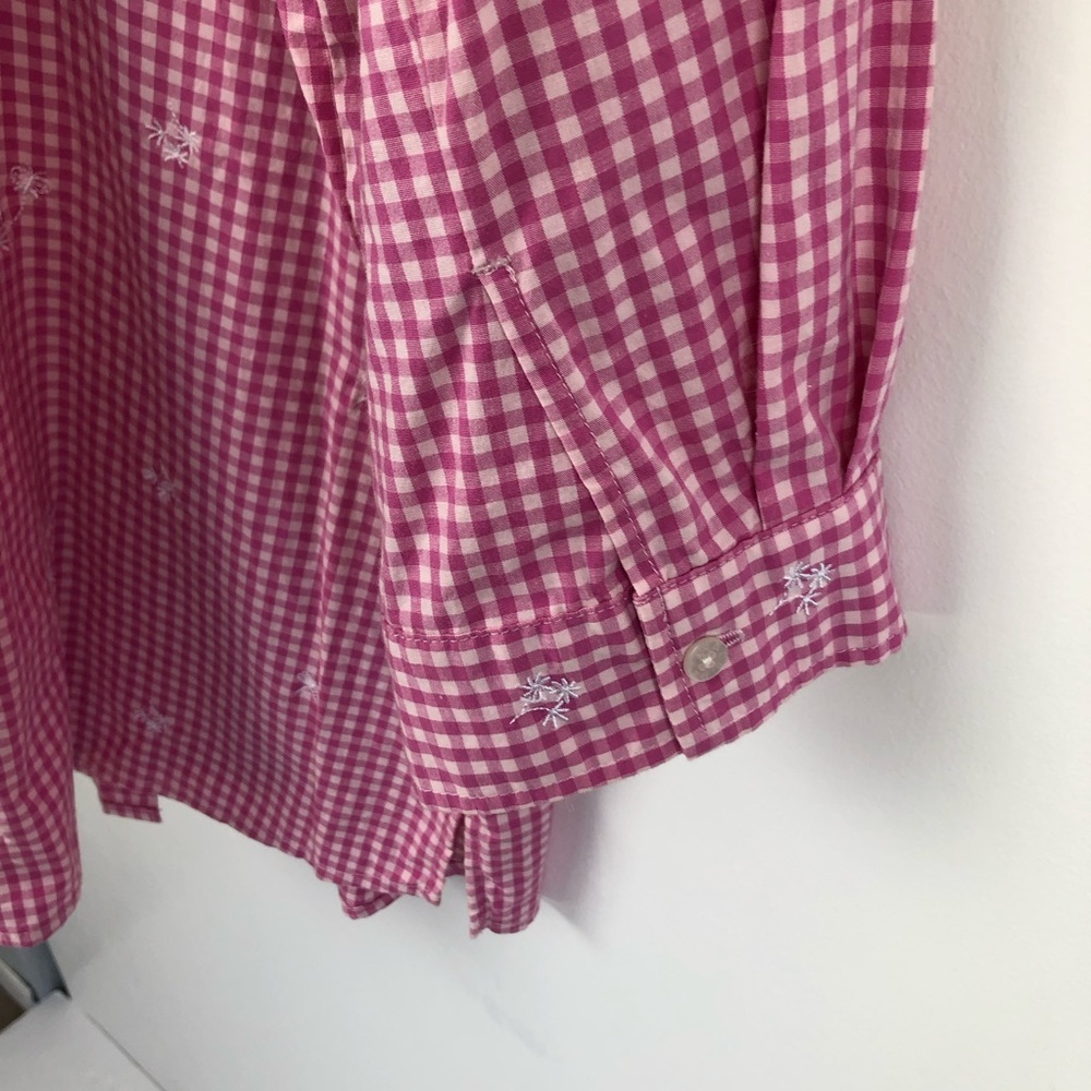 Denim&Co Pink and Yellow Gingham Shirts Lot of 2 Size 1X - Picture 6 of 12